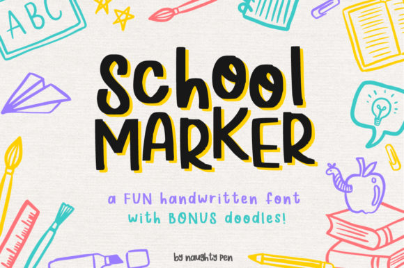School Marker: A Playful Display Font for Editorial Charm